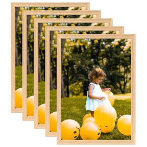 vidaXL Fotor&aacute;mečky kol&aacute;ž 5 ks na zeď nebo stůl světl&yacute; dub 70 x 90 cm