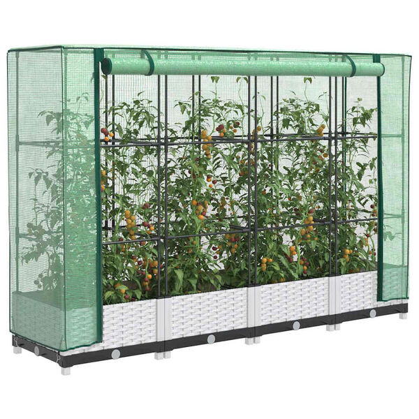 vidaXL Vyv&yacute;&scaron;en&yacute; z&aacute;hon se sklen&iacute;kem ratanov&yacute; vzhled 160 x 40 x 123 cm