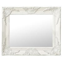 vidaXL Nástěnné zrcadlo barokní styl 50 x 40 cm bílé