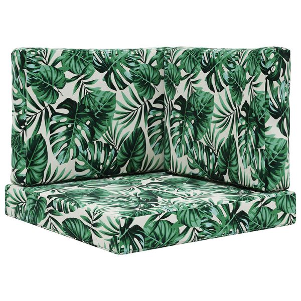 vidaXL Venkovn&iacute; pol&scaron;t&aacute;ř na pohovku 3 pcs Vzor listů Polyester