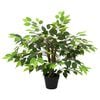 vidaXL Uměl&aacute; rostlina Ficus Zelen&aacute; 73 x 16 x 60 cm Tkanina a dřevo