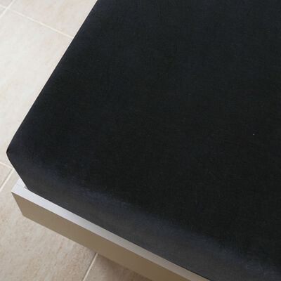 vidaXL Jersey prostěradlo černé 90 x 200 cm bavlna