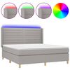 vidaXL Box spring postel s matrac&iacute; a LED světle &scaron;ed&aacute; 160x200 cm textil
