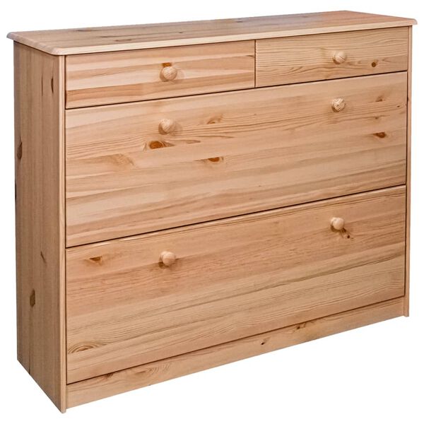 vidaXL Botn&iacute;k se 2 v&yacute;klopn&yacute;mi přihr&aacute;dkami 113x35x89cm masivn&iacute; borovice