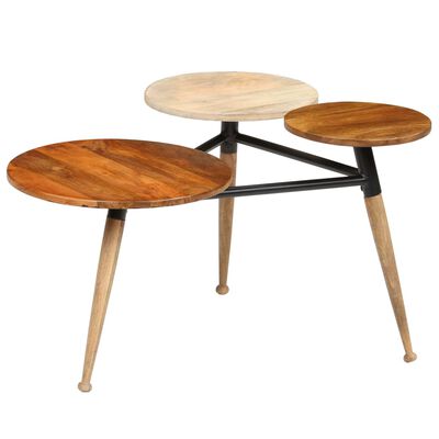 vidaXL Konferenční stolek z masivního mangovníku a oceli 89x77x52 cm