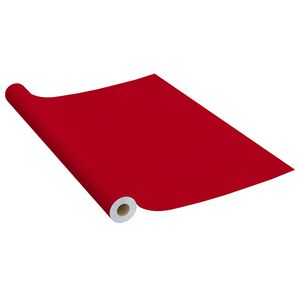 vidaXL Samolep&iacute;c&iacute; tapeta na n&aacute;bytek červen&aacute; 500 x 90 cm PVC