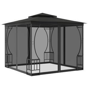 vidaXL Alt&aacute;n se s&iacute;ťovinou 300 x 300 x 265 cm antracitov&yacute;