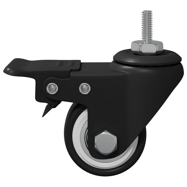 vidaXL Kolečka 2 pcs Čern&aacute; M6 x 37 mm Železo a nylon