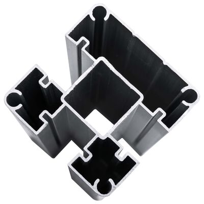 vidaXL Plotová sada WPC 8 čtvercových + 1 šikmý díl 1484 x 186 cm šedá