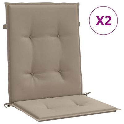 vidaXL Podušky na židli nízké opěradlo 2 ks taupe 100x50x3 cm oxford