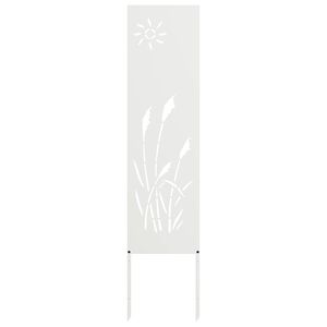 vidaXL Soukrom&iacute; na zahradě B&iacute;l&aacute; 32 x 140 cm Studeně v&aacute;lcovan&aacute; ocel