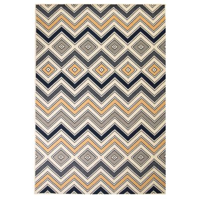 vidaXL Moderní koberec se zigzag vzorem 160 x 230 cm hnědo-černo-modrý