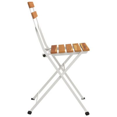 vidaXL Skládací bistro židle 4 ks masivní akáciové dřevo a ocel