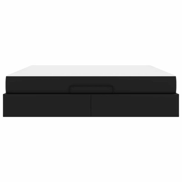 vidaXL R&aacute;m postele s matrac&iacute; s matrac&iacute; 2 pcs Čern&aacute; PVC