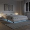 vidaXL Rám postele s LED světlem bílý umělá kůže 180 x 200 cm