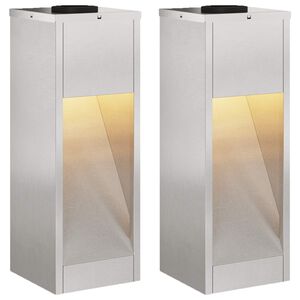 vidaXL Sol&aacute;rn&iacute; LED osvětlen&iacute; cesty 2 ks Tepl&aacute; b&iacute;l&aacute; 18 x 18 x 50 cm