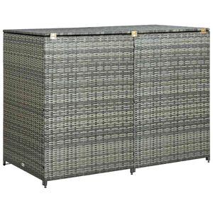 vidaXL Př&iacute;stře&scaron;ek na dvě popelnice polyratan antracitov&yacute; 148x77x111 cm