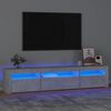 vidaXL TV skř&iacute;ňka s LED osvětlen&iacute;m betonově &scaron;ed&aacute; 195x35x40 cm