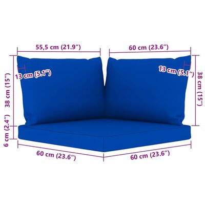 vidaXL 5dílná zahradní sedací souprava s modrými poduškami