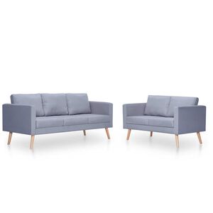 vidaXL Sedac&iacute; souprava dvojsed&aacute;k a trojsed&aacute;k textil světle &scaron;ed&aacute;