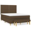 vidaXL Box spring postel s matrac&iacute; tmavě hněd&aacute; 140x200 cm textil