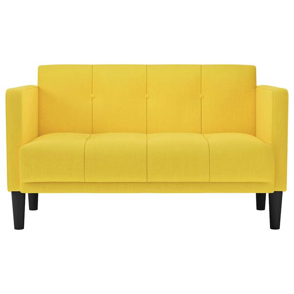 vidaXL Loveseat Sofa žlut&aacute; 111 cm textil
