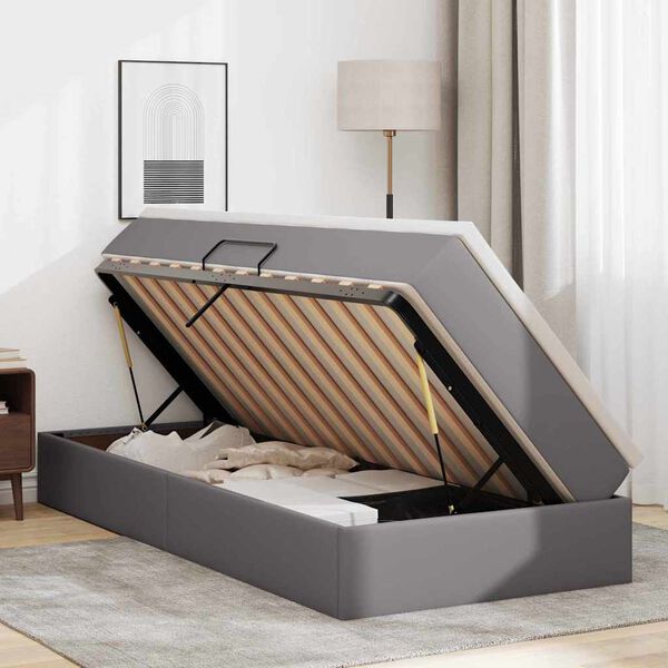 vidaXL Postel s &uacute;ložn&yacute;m prostorem a matrac&iacute; s matrac&iacute; &Scaron;ed&aacute; 90 x 190 cm