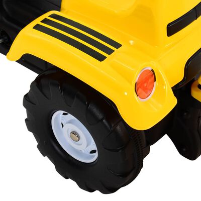 vidaXL Dětský šlapací traktor s přívěsem žlutý