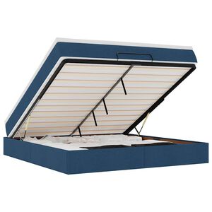 vidaXL Osmansk&yacute; r&aacute;m postele s matrac&iacute; modr&aacute; 180x200cm textil