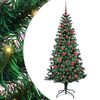 vidaXL Uměl&yacute; osvětlen&yacute; v&aacute;nočn&iacute; stromeček Zelen&aacute; 150 cm PVC a kov