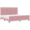 vidaXL Postel s boxspringem s čelo Růžov&aacute; 200 x 200 cm samet