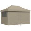 vidaXL Party Stan 410 x 279 x 315 cm Taupe s čern&yacute;m r&aacute;mem