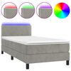 vidaXL Box spring postel s matrac&iacute; a LED světle &scaron;ed&aacute; 90x190 cm samet