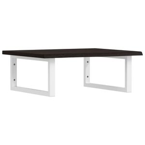 vidaXL Deska pod umyvadlo n&aacute;stěnn&aacute; ocel a masivn&iacute; dubov&eacute; dřevo