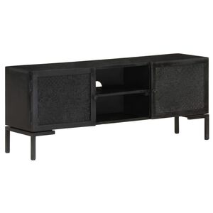 vidaXL TV stolek čern&yacute; 115 x 30 x 46 cm masivn&iacute; mangovn&iacute;kov&eacute; dřevo