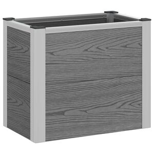 vidaXL Zahradn&iacute; vyv&yacute;&scaron;en&yacute; z&aacute;hon &Scaron;ed&aacute; 50 x 30 x 42 cm WPC a hlin&iacute;k
