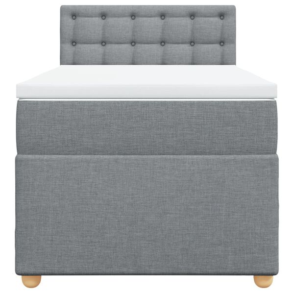vidaXL Box spring postel s matrac&iacute; světle &scaron;ed&aacute; 90x190 cm textil