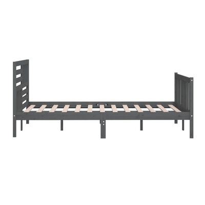 vidaXL Rám postele šedý 180 x 200 cm Super King masivní dřevo