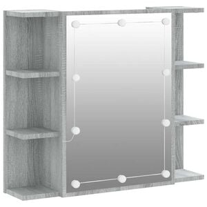 vidaXL Zrcadlov&aacute; skř&iacute;ňka s LED &scaron;ed&aacute; sonoma 70 x 16,5 x 60 cm