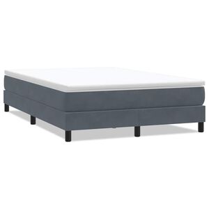 vidaXL Postel Box Spring bez matrace tmavě &scaron;ed&aacute; 140x220 cm samet