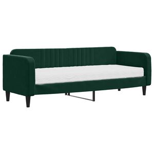 vidaXL V&aacute;lenda s matrac&iacute; tmavě zelen&aacute; 80 x 200 cm samet