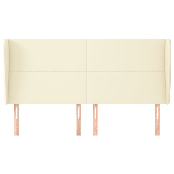 vidaXL Čelo postele typu u&scaron;&aacute;k kr&eacute;mov&eacute; 163 x 23 x 118/128 cm uměl&aacute; kůže