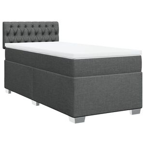 vidaXL Box spring postel s matrac&iacute; tmavě &scaron;ed&aacute; 80 x 200 cm textil