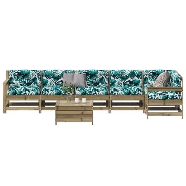 vidaXL 7d&iacute;ln&aacute; zahradn&iacute; sedac&iacute; souprava a podu&scaron;ky impregnovan&aacute; borovice