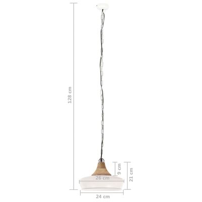 vidaXL Industriální závěsná lampa bílá železo a masivní dřevo 26cm E27