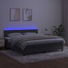 vidaXL Box spring postel s matrac&iacute; a LED tmavě &scaron;ed&aacute; 160x200 cm samet
