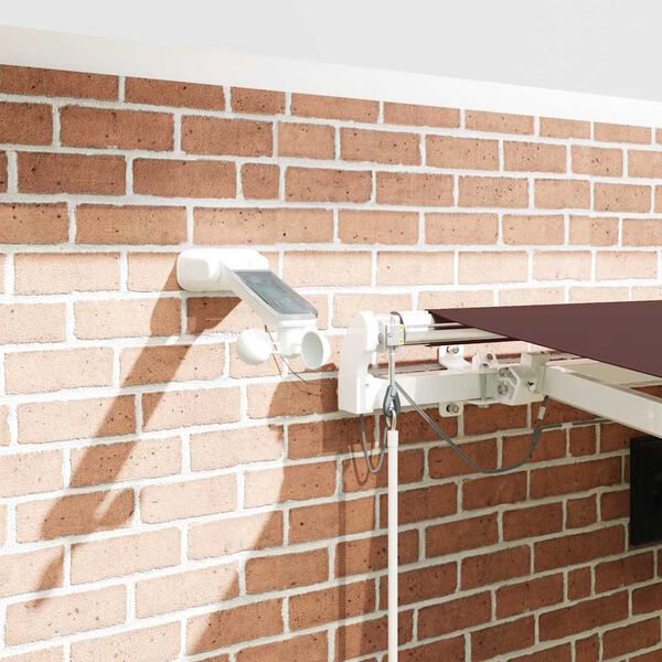 vidaXL Automatick&aacute; zatahovac&iacute; mark&yacute;za s LED hněd&aacute; 450 x 300 cm