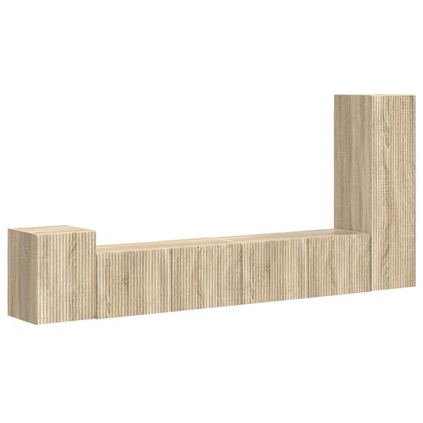 vidaXL Sestava TV skř&iacute;něk N&aacute;stěnn&yacute; 3 pcs Sonoma dub kompozitn&iacute; dřevo