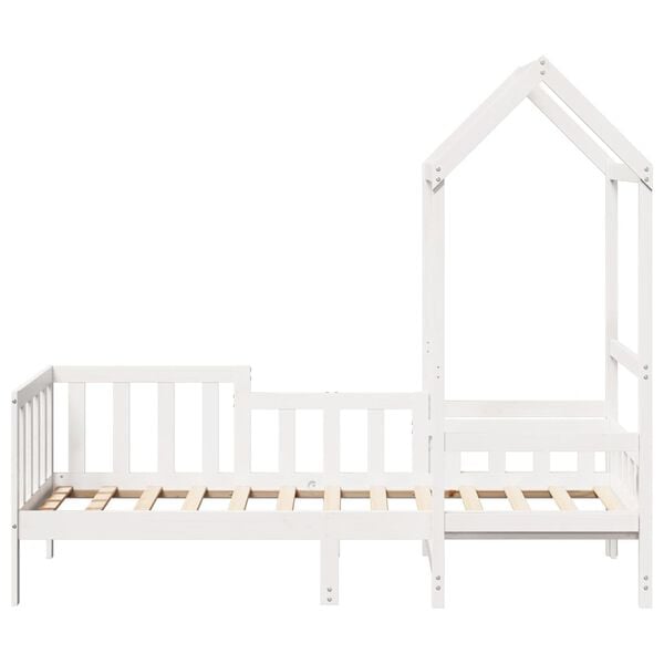 vidaXL V&aacute;lenda se střechou b&iacute;l&aacute; 80 x 200 cm masivn&iacute; borov&eacute; dřevo