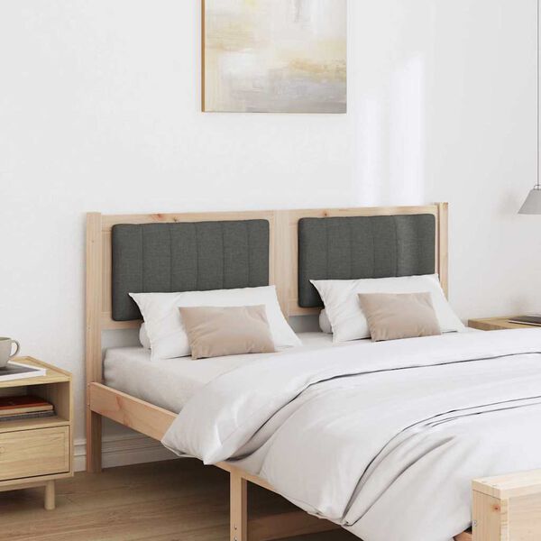 vidaXL Čalouněn&eacute; čelo postele s čelo Hněd&aacute; 135 cm Masivn&iacute; borov&eacute; dřevo